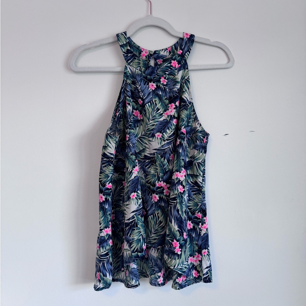 tropical/ rain forest print halter top